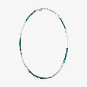 Helen Turquoise Necklace/ Natural turquoise & seed fresh water pearl Necklace